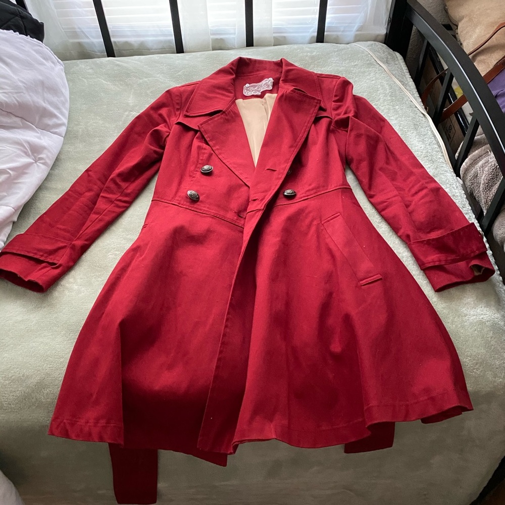 Red trench coat